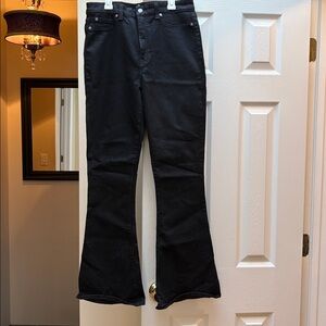 7 for All Mankind jeans black coated skinny tailor less high rise size 30
